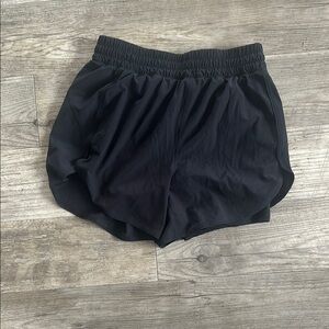 Women's Black Shorts Althetic built In undershorts